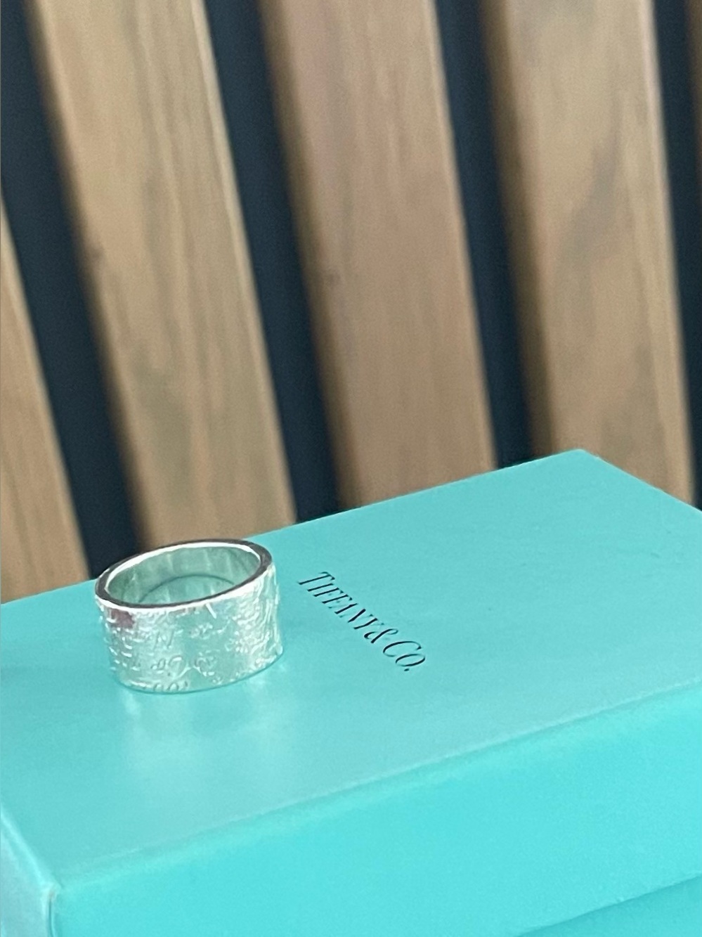 Tiffany & Co. Vintage Rare “Notes” Wide Ring